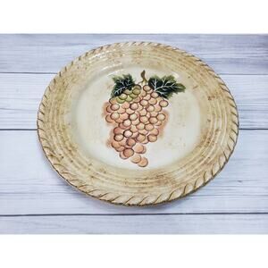 Tabletops Unlimited Vintage Grapes hand painted dinner plate
